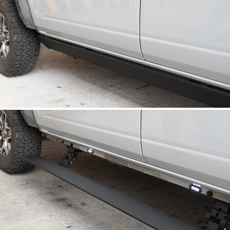 RealTruck 2024 Toyota Tacoma CC 4dr VoltStep Electric Running Board Kit (No Drill) - Tex. Blk